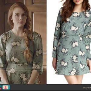 Free People Long Sleeve Green Floral Dress ASO Lydia Martin